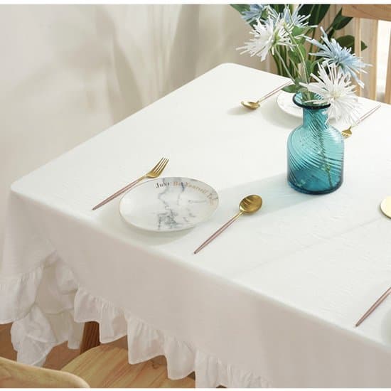 Beige linneduk, rektangulär, slitstark, lämplig för middagar och picknick, storlek: 100 x 140 cm
