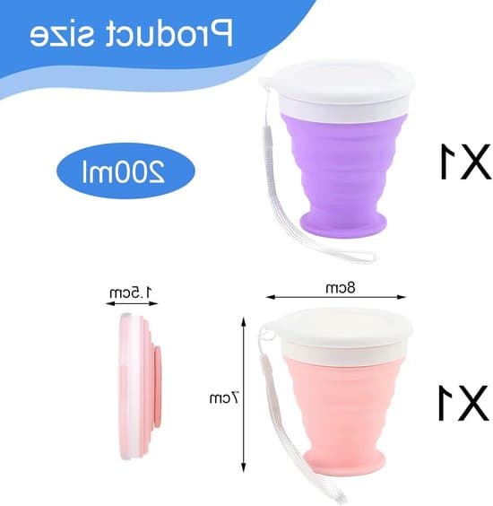 Vikbart silikonmuggset (2-pack) - BPA-fritt, återanvändbart och perfekt för camping och vandring.