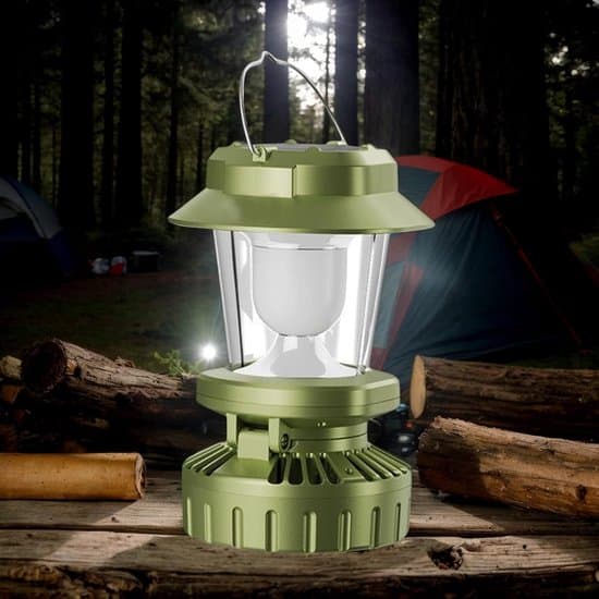 USB Solar Campinglanterne Arbejdslys med Ventilator til Udendørs Telte