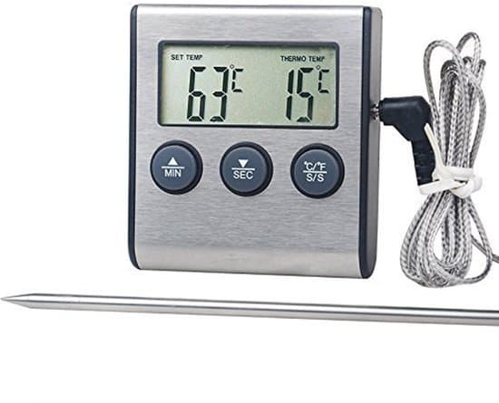 Digital kökstermometer - Kötttermometer - Termometer - Ugnstermometer - Kökstermometer - ABS-material - Silver