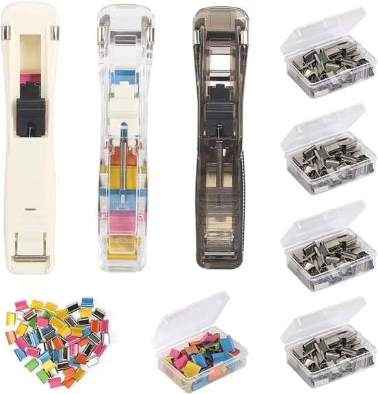 3-delt Flip-Top Clip Papirhæftedispenser med 250 hæfteklammer