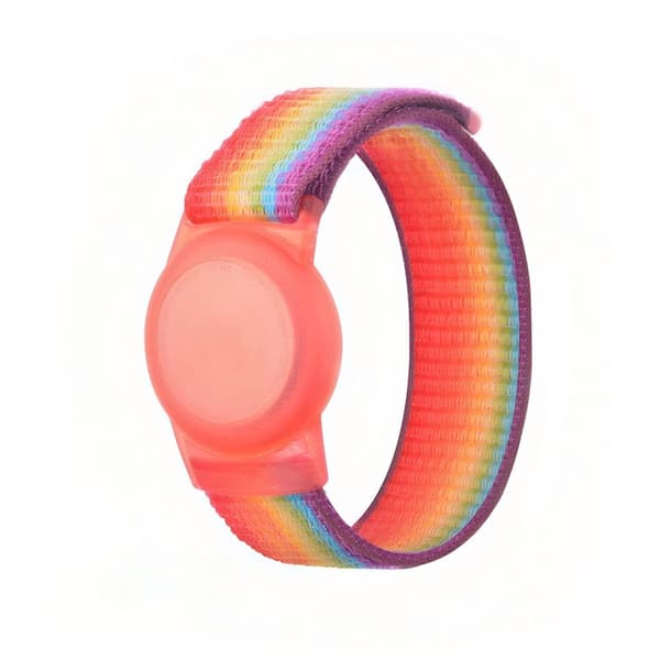 Två elastiska utbytbara armband för barn - Reptåligt flätat nylonöverdrag - Regnbåge - 17 cm