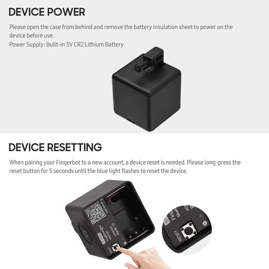 Smart Fingerbot - Appkontroll - Hemautomation - App- och röststyrning - 5.7 x 5.7 cm - Vit