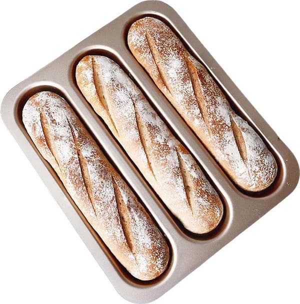 Bageform til brødboller, non-stick bageform, 3 bølgede riller