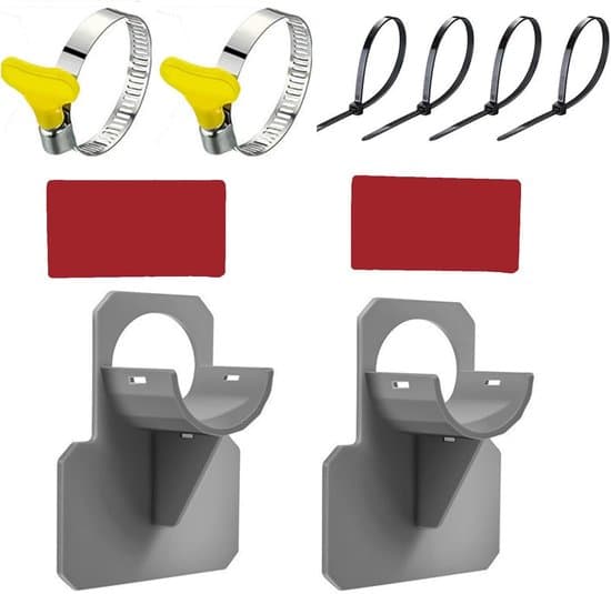 2-pack poolslangsfästen, tillbehör mot hängande, grå