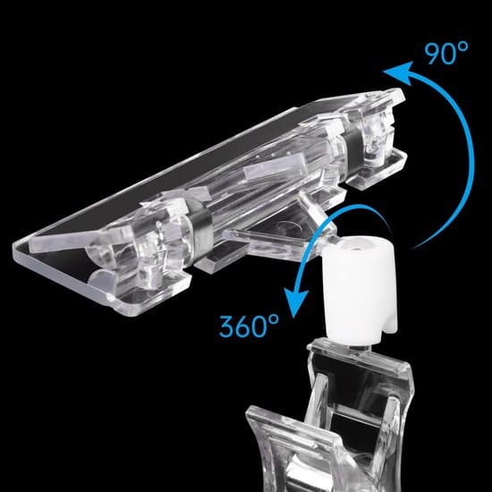 20-pack - Roterande plastklämma - Roterande prislappsklämma - Transparent - Medium