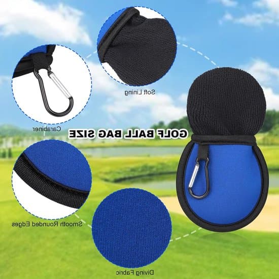 4-delat set med vattentäta golfbollsrengöringspåsar med mikrofiberfoder
