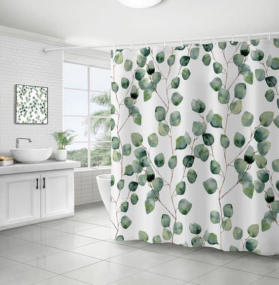 180x180cm Grön Blad Polyester Vattentät Badrumsduschdraperi