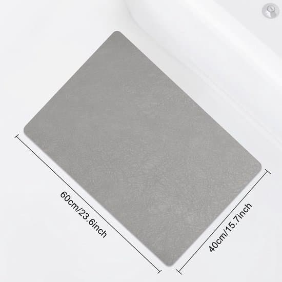 Badeværelsesmåtte - 60x40cm kiselgur superabsorberende hurtigtørrende tæppe - Grå