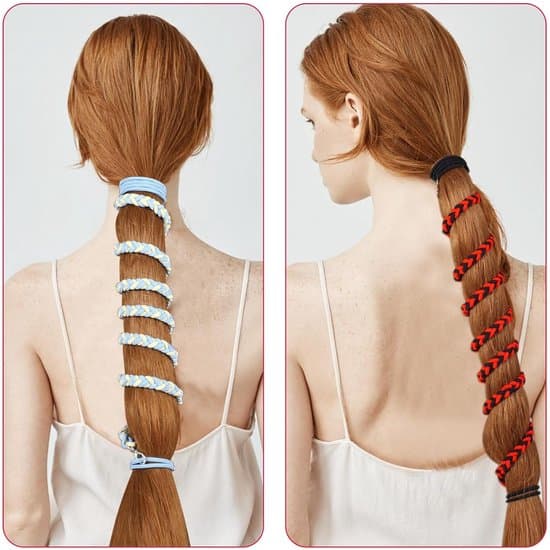 4-pack svarta flätade elastiska sport-hästsvanspannband - 64 cm