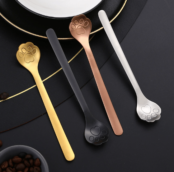 Firedelt katteske i rustfrit stål til kaffe og dessert, Multifunktionel katteske til te, kaffe, ., Kaffeske i rustfrit stål