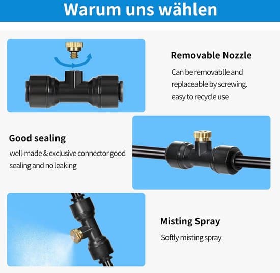 Bevattningssystem - 8 meter sprayledning - 7 spraymunstycken