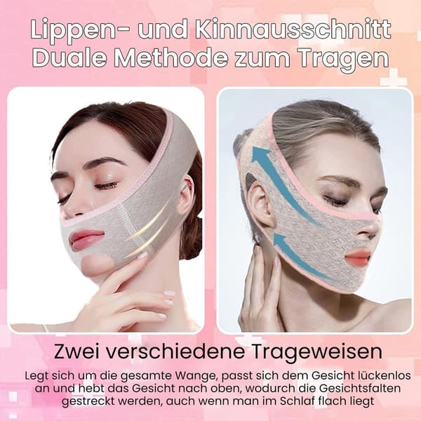 2-pack ansiktslyftmask/sovbandage, hakåtdragande bandage, V-linjemask