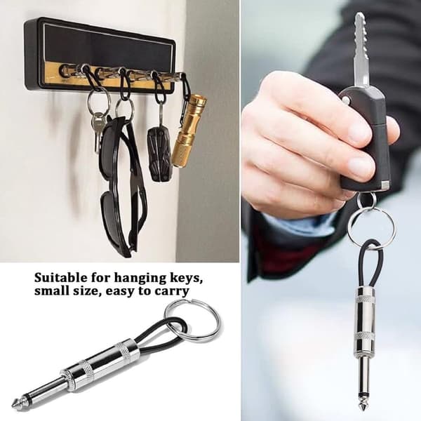 Nyckelringar - 4-pack - Gitarrnyckelringar - Reservnycklar för Marshall Jack Rack 2.0 JCM800 - Gitarrpluggnyckelringar - Inkluderar 4 nyckelringar med gitarrpluggar