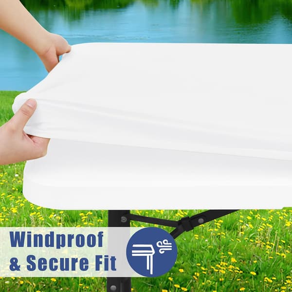 6-fots stretchduk, elastisk rektangulär duk, 2-pack, för picknick, utomhusaktiviteter och fester, maskintvättbar, stretch...