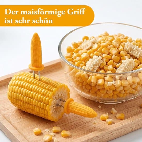 10-dele majsgrill/gaffelsæt i rustfrit stål - dobbelthovedet