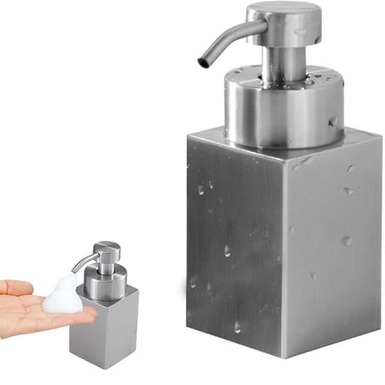 200 ml Silver Rostfri Skummande Tvåldispenser i Rostfritt Stål