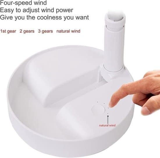 Sammenklappelig skrivebordsventilator - Justerbart design - Trådløs og alsidig - Sammenklappelig stående skrivebordsventilator