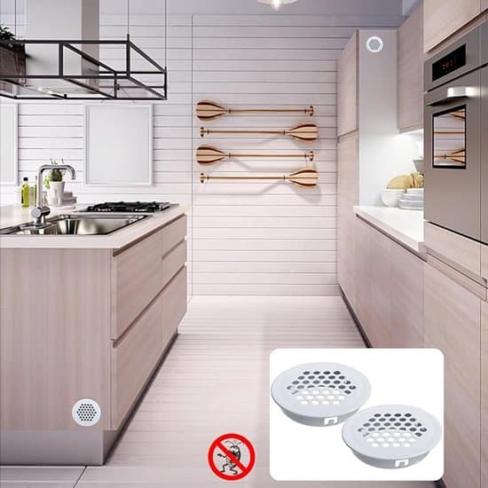 24 hvide 35 mm ventilationsgitre til køkken og badeværelse