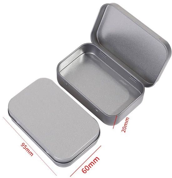 8-pack stapelbara mini-förvaringsburkar i metall med lock - Silver
