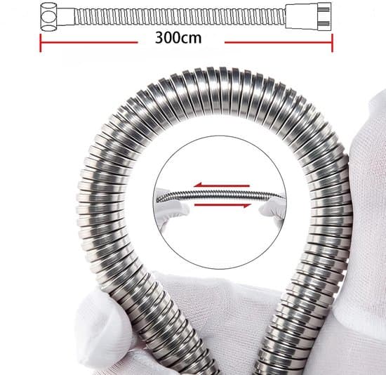 300 cm metallkrom trasselfri duschslang