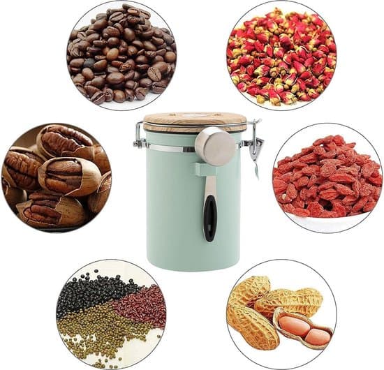 1,8L förseglad kaffeburk i rostfritt stål med CO2-ventil (träådermönster)