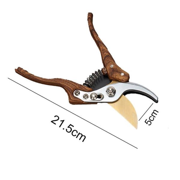 Puutarhasakset, teräs, 21,5 x 5 cm, ruskea/hopea