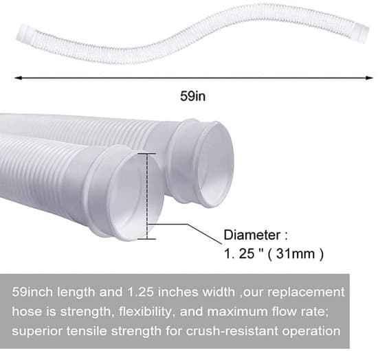 Udskiftningsslanger til swimmingpool, 1,25 tommer diameter, 2 stk.