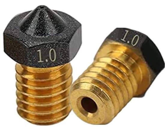 3D-printer reservedele - 3D-printerdyser - 2-delt E3D vulkanske støbedyser 1,0 mm, egnet til 1,75 mm Ender3 Pro/CR10/S