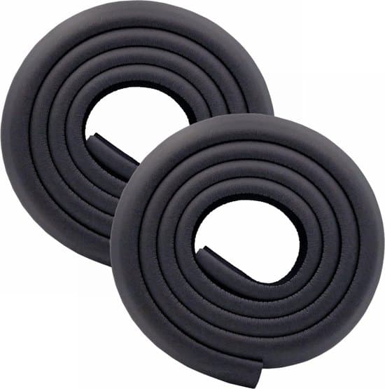2-pack 2 meter skumkollisionsskydd, hörnskydd, svart