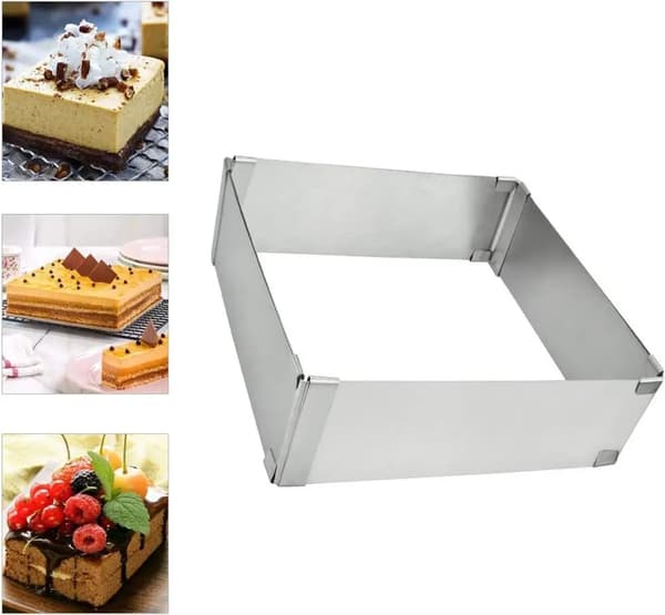 Rektangulær justerbar bageform, udtrækkelig kageform, dekorationsform, justerbar bageplade, fleksibel kageform til mousse, dessertcreme