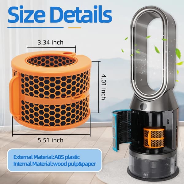 Sopii Dyson PH04, Cool PH03 PH3A PH02 PH01 ilmankostuttimen suodattimiin, 2 kpl