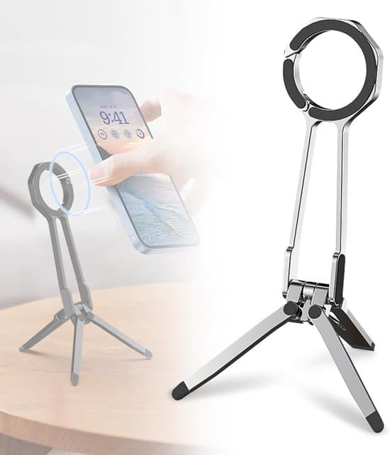 Magnetiskt stativ för, bärbart, hopfällbart och 360° roterbart stativ för (silver)