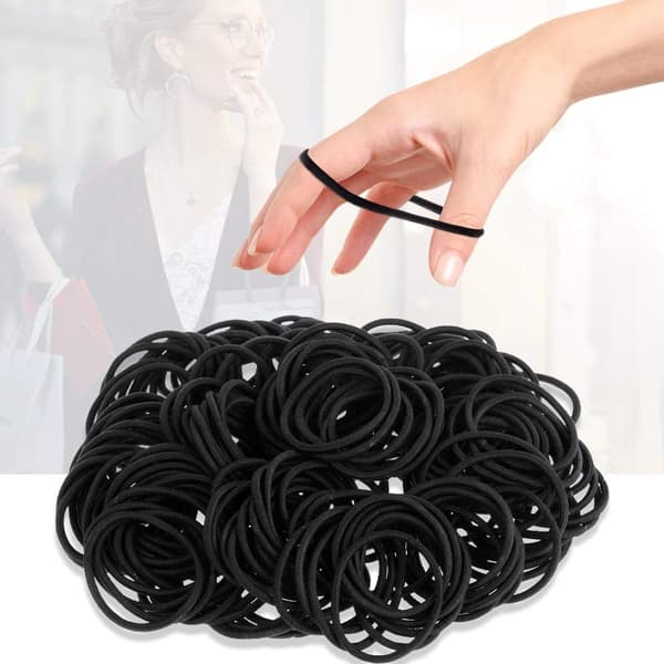 100 sorte elastiske hårelastikker/hårbånd (4mm)