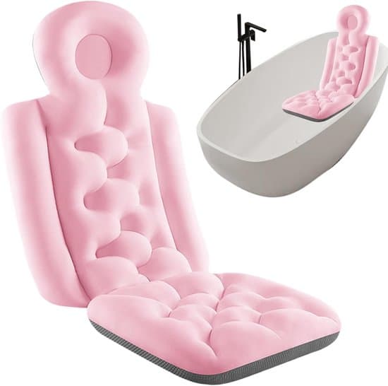 Helkroppsbadkudde - Halkfri - Rosa