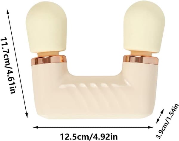Minimassager – ABS | Slagkropsmassager – Dobbelt-hoved kropsmassager (Beige)