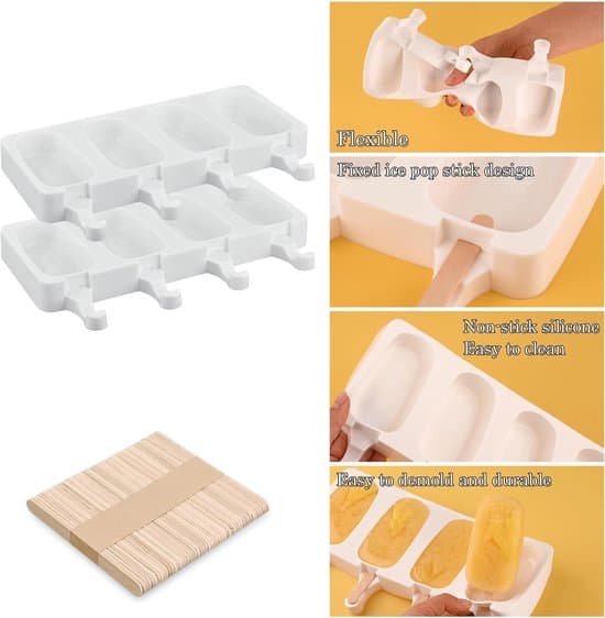 Todelt silikone ispindeform sæt 100 pinde 25,5*14,5*2,6 cm