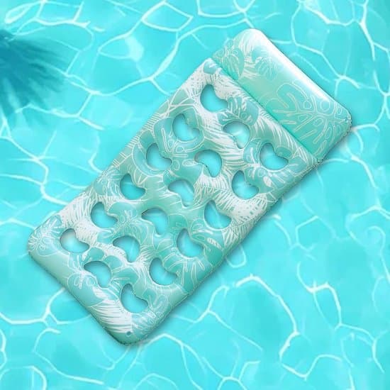 Oppustelig poolstol, solseng, 165x85 cm, Grøn