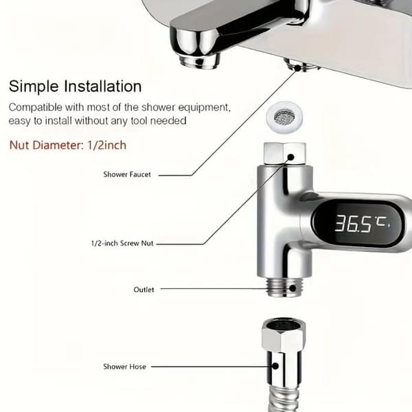 Termometer - Inomhustermometer - Vattentemperaturindikator - Duschtermometer - Krantermometer - Stativ