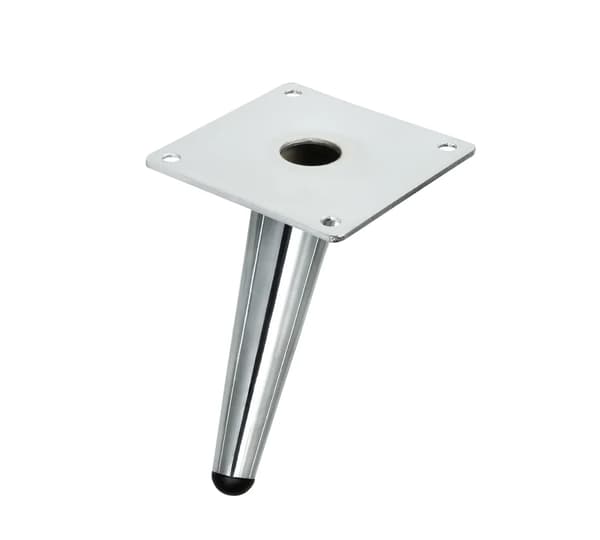 Fire vinklede møbelben, forkromede koniske møbelben, udskiftningsmøbelben, metalmateriale, 12 cm