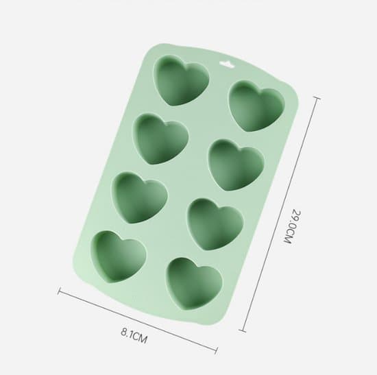 2 hjerteformede silikoneforme, hjerteformet bageplade til minikager, bageforme til hjemmelavede muffins, isterningebakke, chokoladebomber