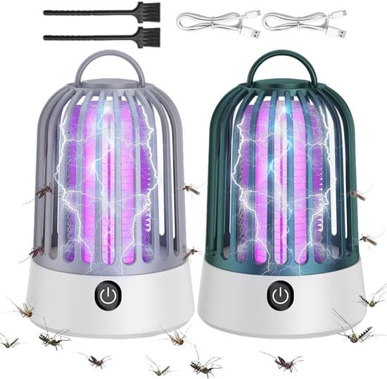 2-pack USB-drivna UV-flugfällor och myggdödare med hög spänning