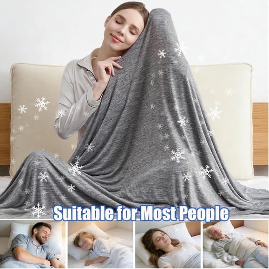 150 x 200 cm Køletæppe - Selvkølende Tæppe - Køletæppe - Vaskbart - Letvægts Køletæppe - Grå