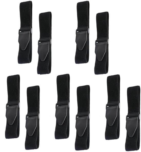 10-pak sorte 3,8x35 cm elastiske cykelankelstropper med velcro og spænder