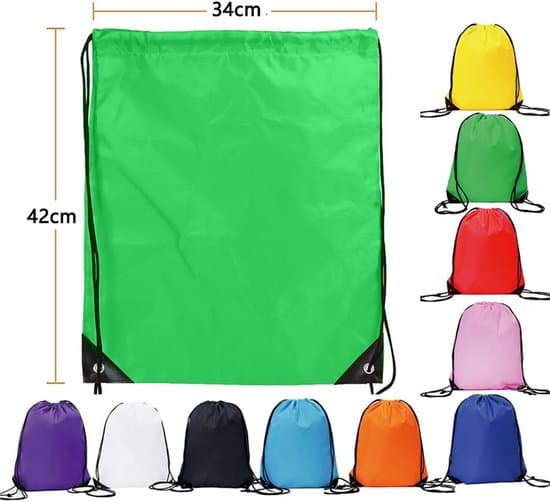10-pack 34x42cm Multifunktionella Vikbara Gym-/Skolväskor med Dragsko