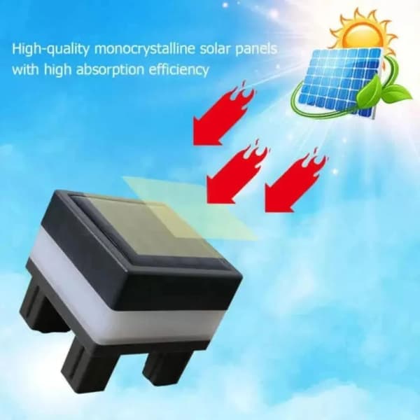 4 LED solcelle stolpelamper, hegn solcellelamper, udendørs havelamper