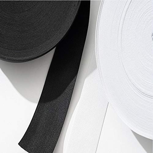 Elastiskt virkat plagg elastiskt band, högelastiskt spole stickat elastiskt band (svart, 5 cm brett * 5 m långt)