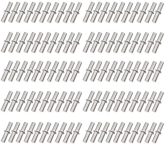100-pack 5x25 mm silverfärgade möbelskåpshyllstödspinnar