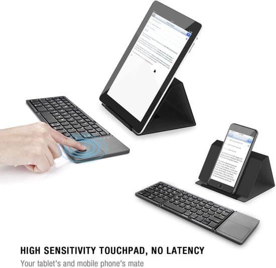 Vikbart Bluetooth-tangentbord, bärbart, trådlöst mini BT-tangentbord i fickformat kompatibelt med Android, Windows, PC/surfplatta