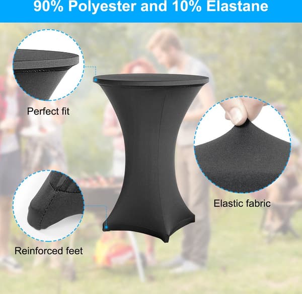 5-delt sort højdugssæt - Elastisk - 80-85 cm diameter